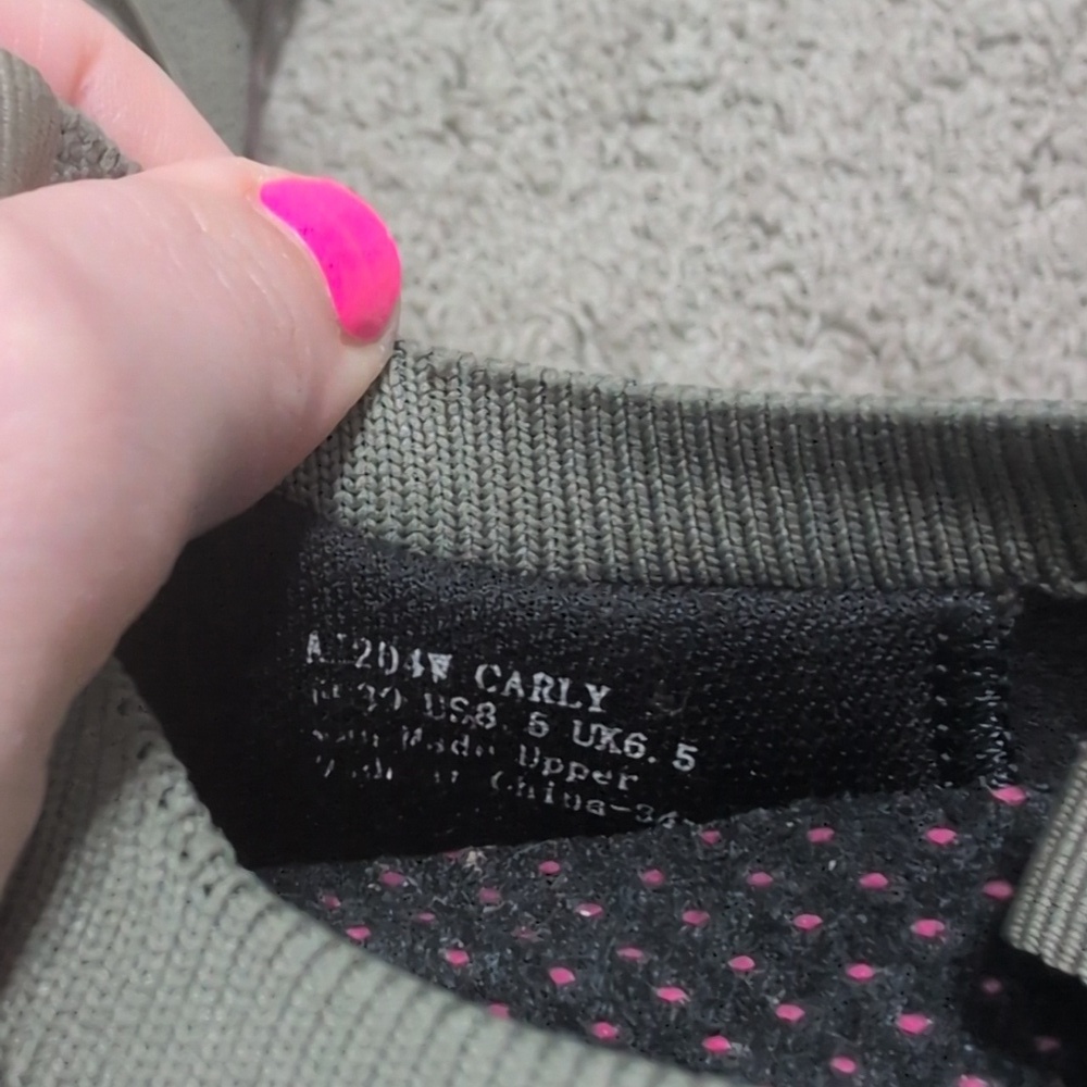 Aetrex Carly Arch Support Sneaker Olive Green Knit Camo Sole Women 8.5 AL204W - Picture 8 of 12